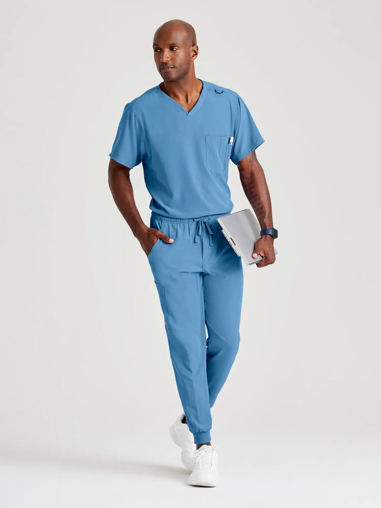 Barco Scrubs Men's Structure Top Ceil Blue | scrub-supply.com