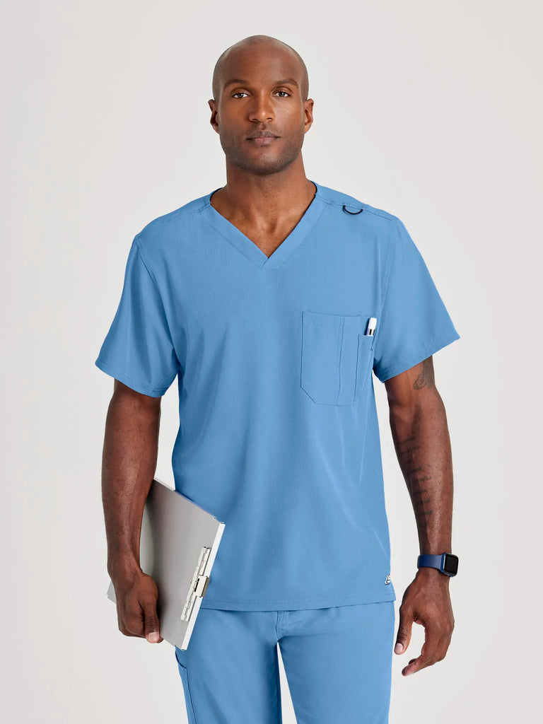 Barco Scrubs Men's Structure Top Ceil Blue | scrub-supply.com