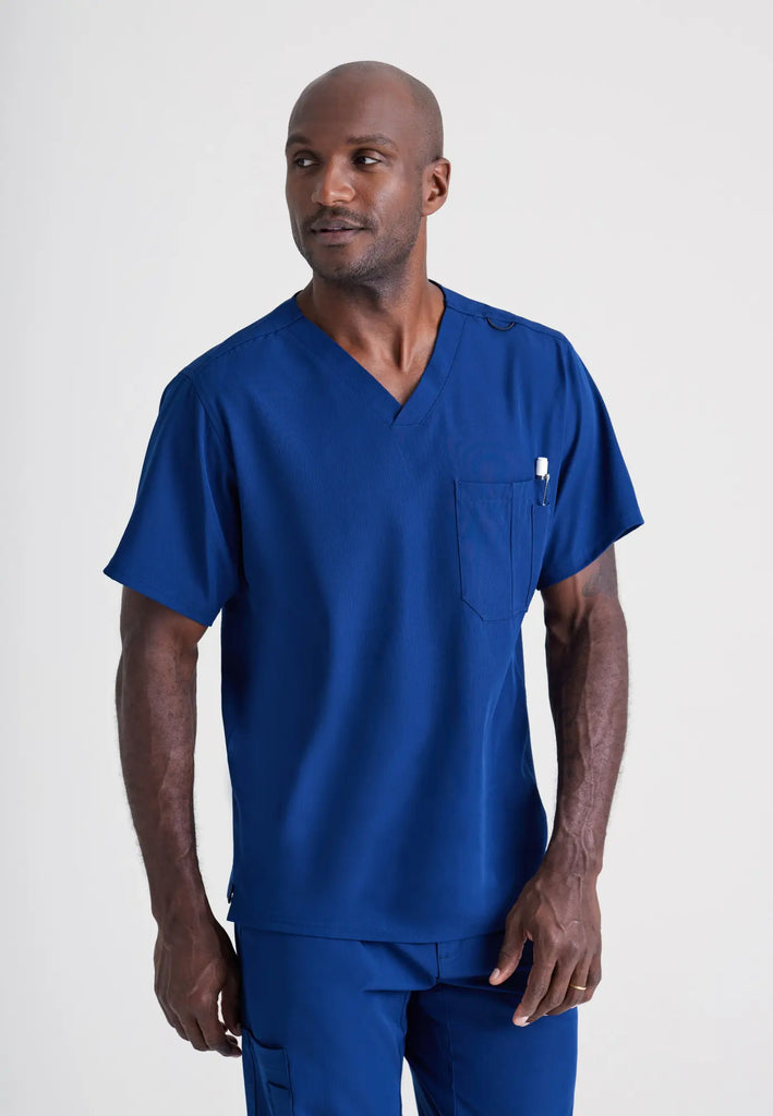 Barco Scrubs Men's Structure Top Navy | scrub-supply.com