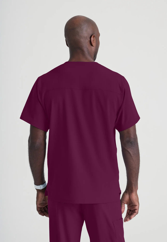 Barco Scrubs Men's Structure Top Wine | scrub-supply.com