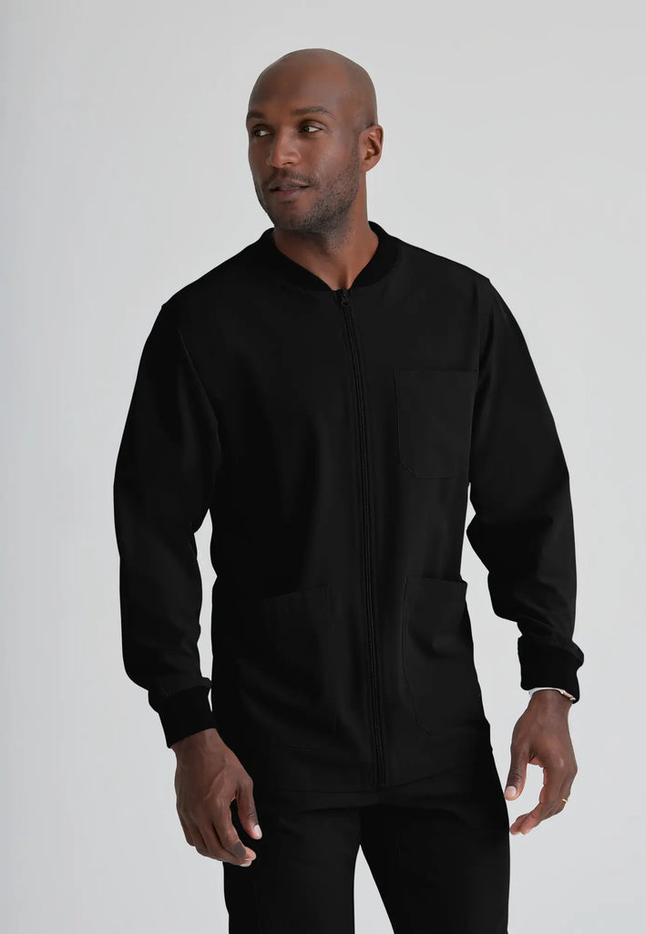 Barco Scrubs Men's Structure Warm-Up Black | scrub-supply.com