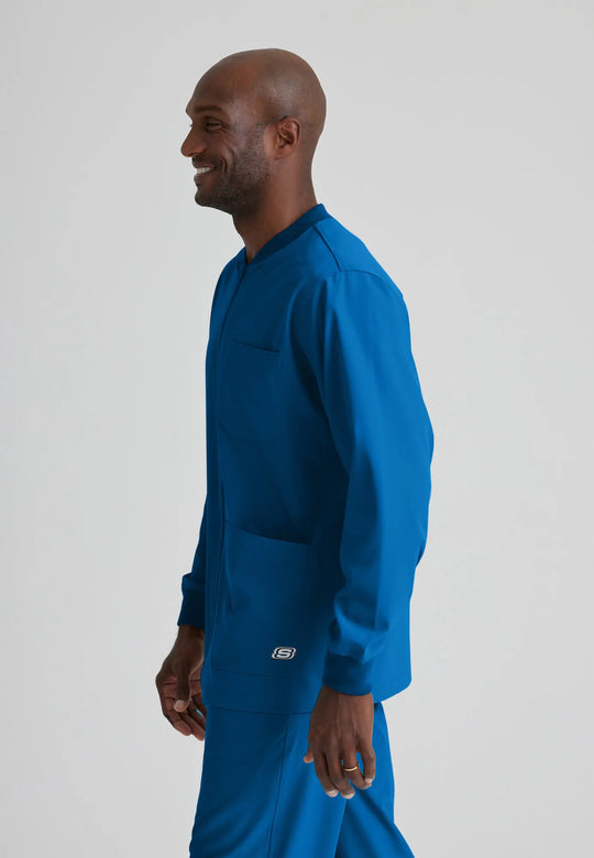 Skechers by Barco Scrubs Men's Structure Warm-Up New Royal | scrub-supply.com