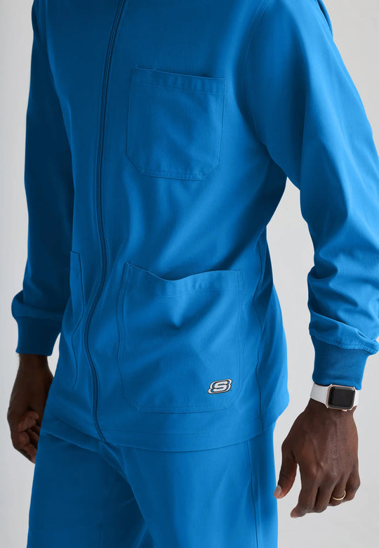 Skechers by Barco Scrubs Men's Structure Warm-Up New Royal | scrub-supply.com