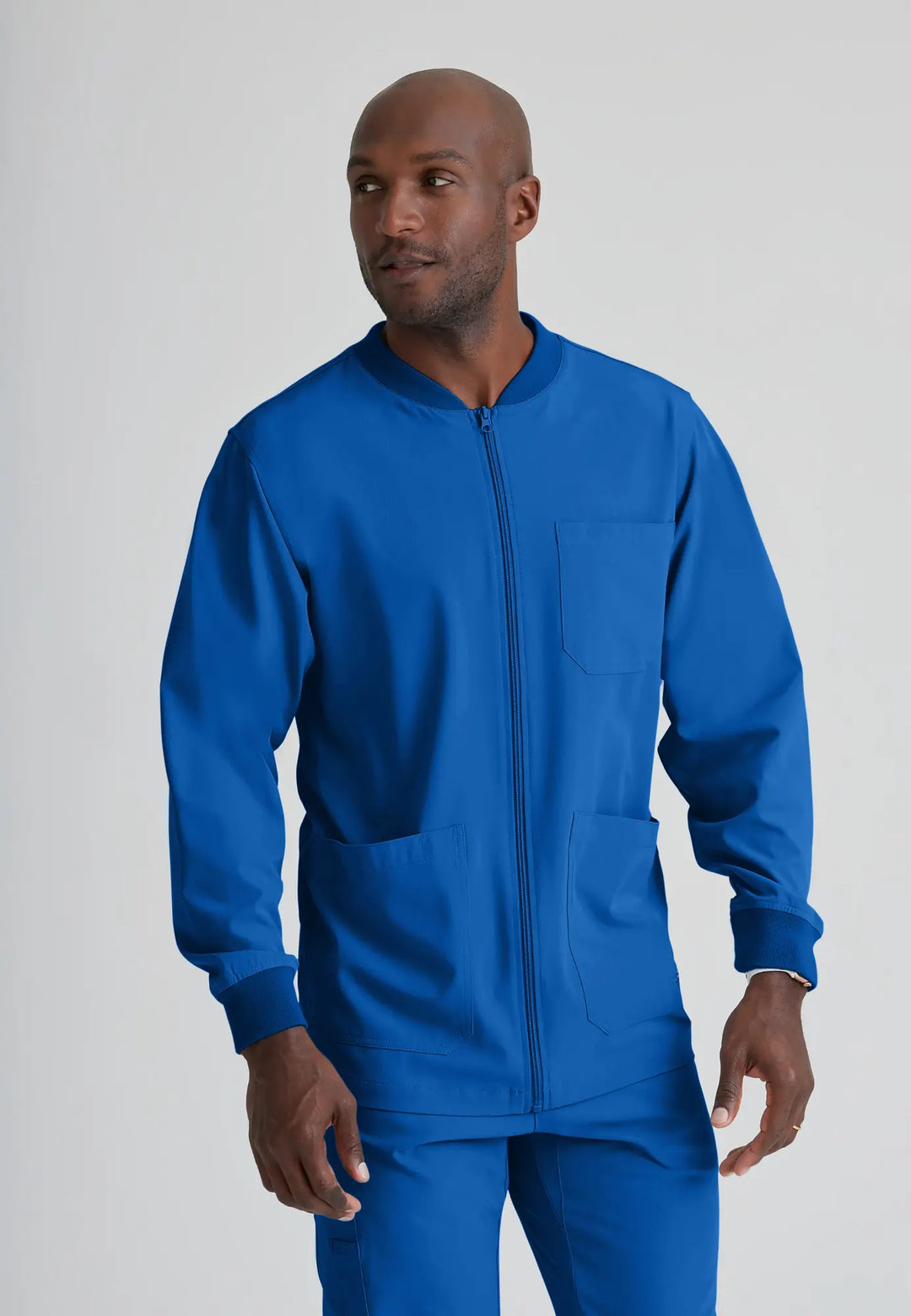 Skechers by Barco Scrubs Men's Structure Warm-Up New Royal | scrub-supply.com