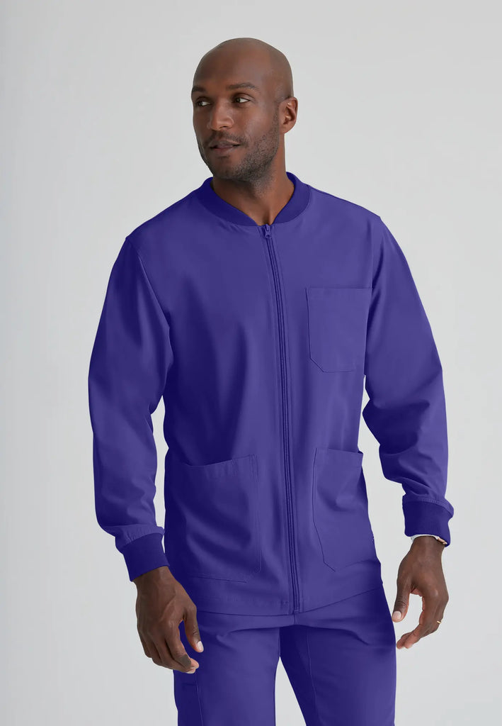 Barco Scrubs Men's Structure Warm-Up New Grape | scrub-supply.com