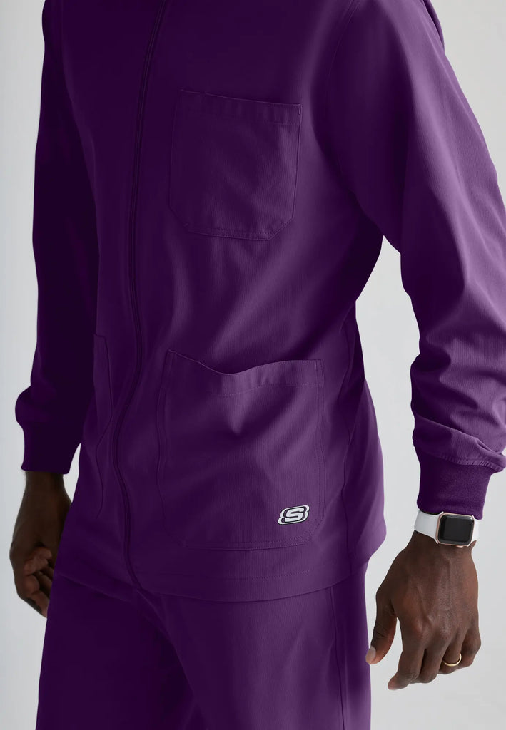 Barco Scrubs Men's Structure Warm-Up Eggplant | scrub-supply.com