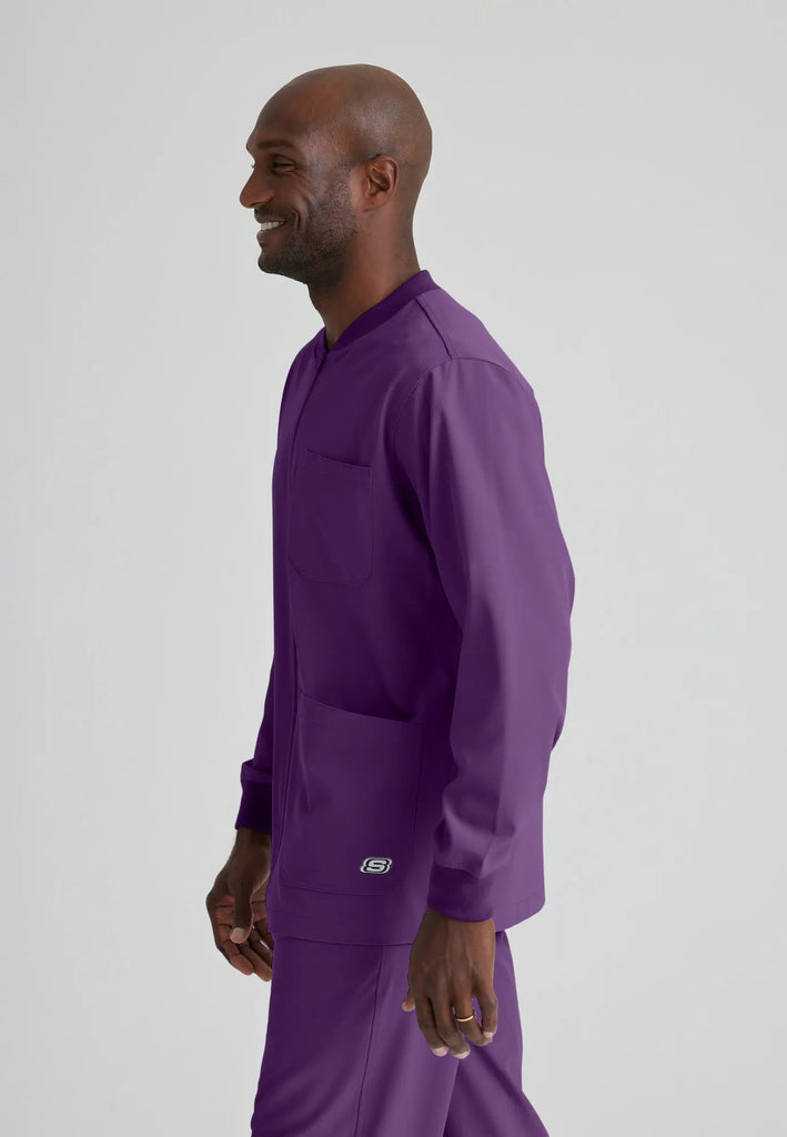 Barco Scrubs Men's Structure Warm-Up Eggplant | scrub-supply.com