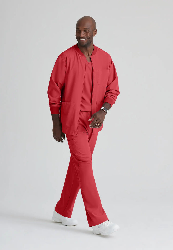 Barco Scrubs Men's Structure Warm-Up True Red | scrub-supply.com