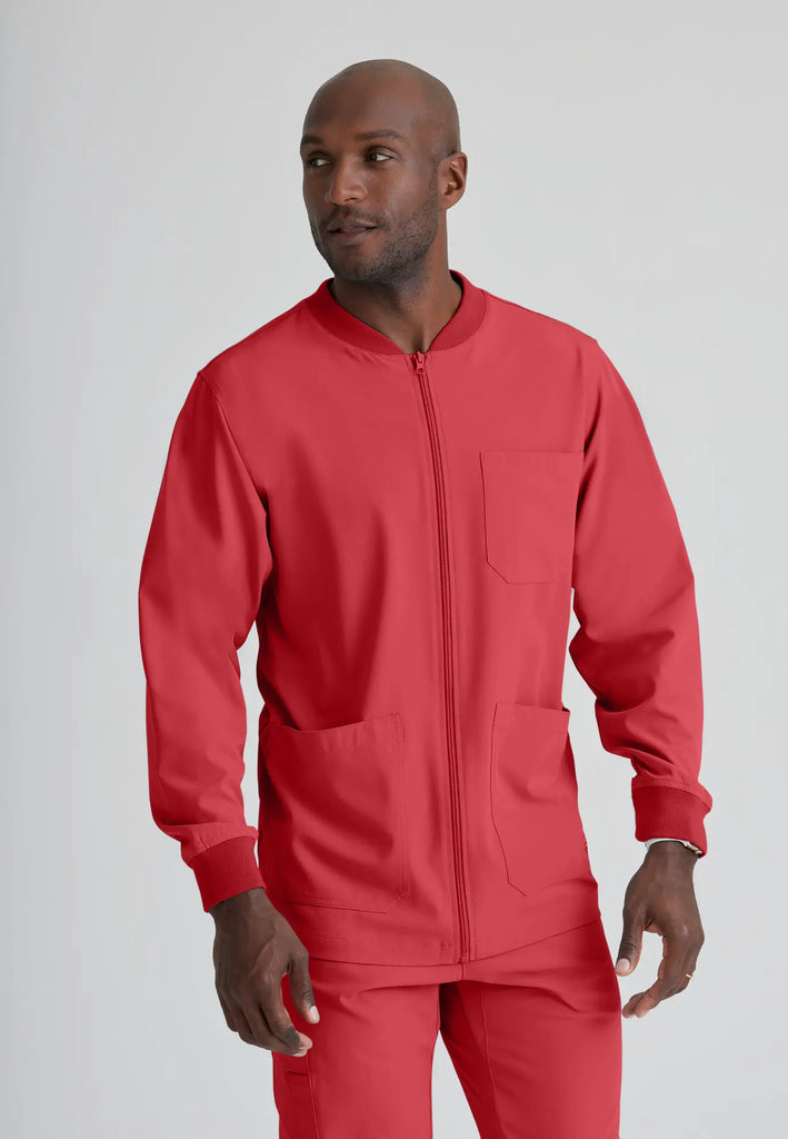 Barco Scrubs Men's Structure Warm-Up True Red | scrub-supply.com