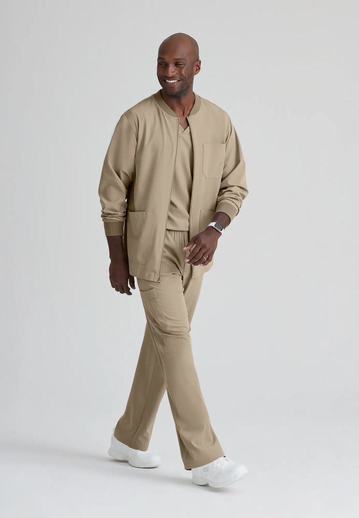 Barco Scrubs Men's Structure Warm-Up New Khaki | scrub-supply.com