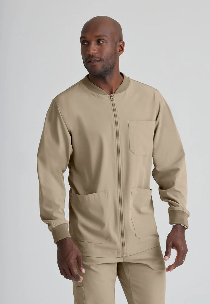 Barco Scrubs Men's Structure Warm-Up New Khaki | scrub-supply.com