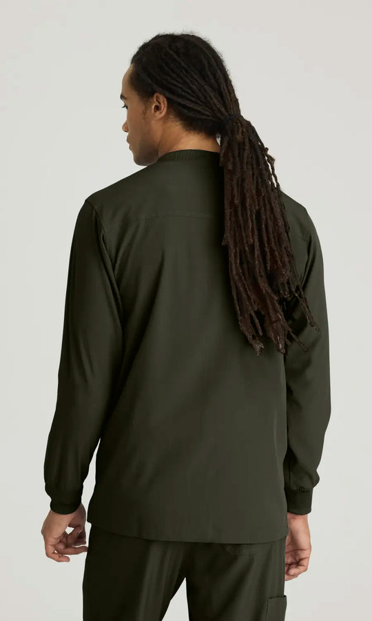 Skechers by Barco Scrubs Men's Structure Warm-Up Olive | scrub-supply.com