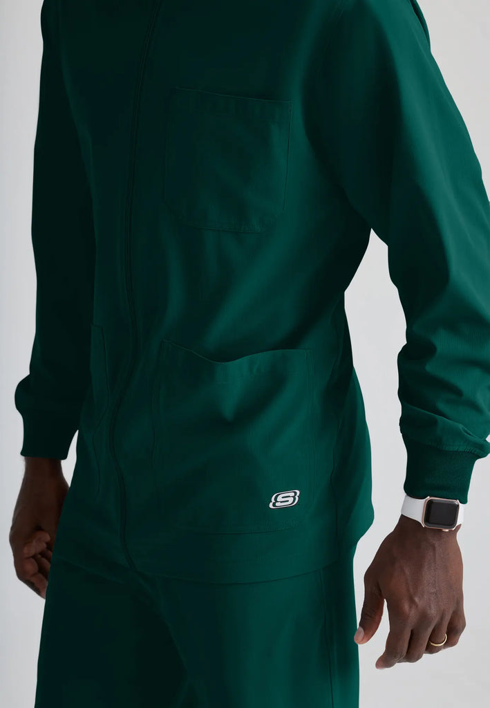 Barco Scrubs Men's Structure Warm-Up Hunter Green | scrub-supply.com