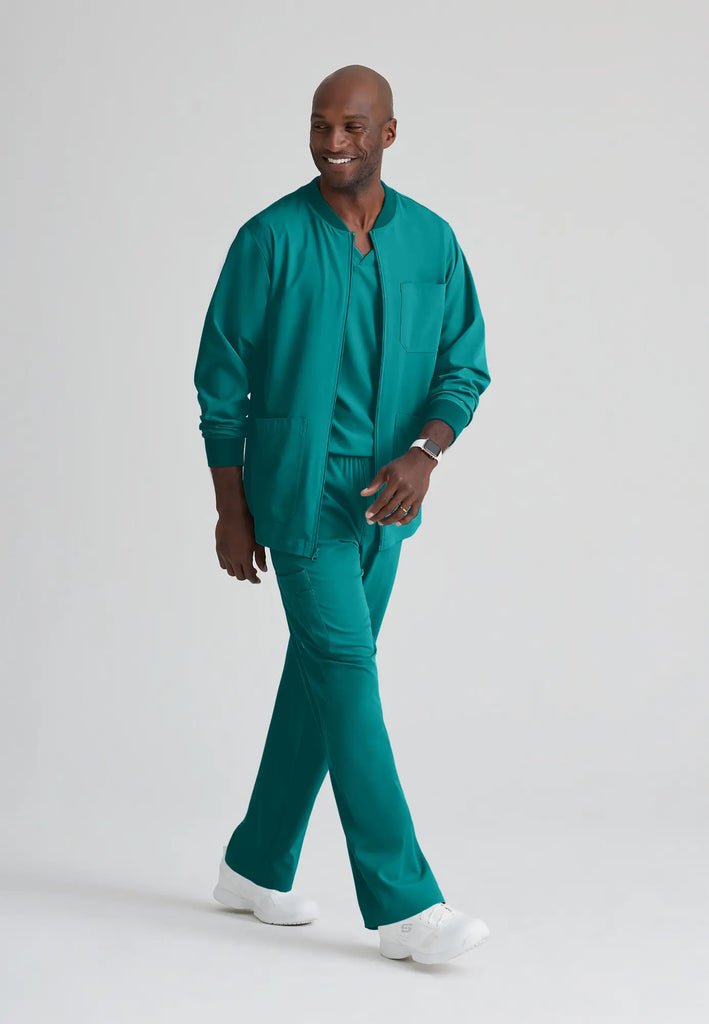 Barco Scrubs Men's Structure Warm-Up Teal | scrub-supply.com