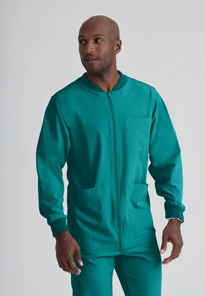 Barco Scrubs Men's Structure Warm-Up Teal | scrub-supply.com