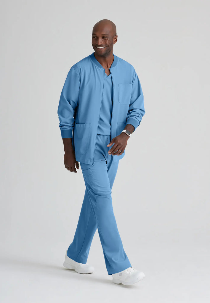 Barco Scrubs Men's Structure Warm-Up Ceil Blue | scrub-supply.com