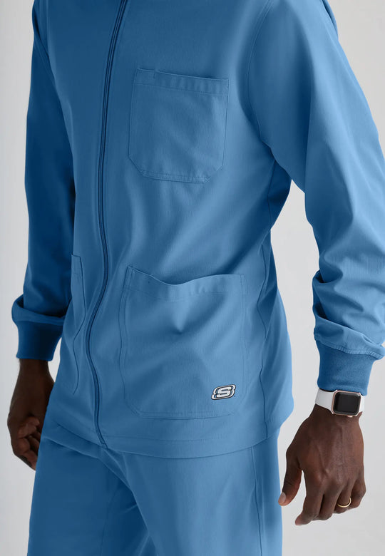 Barco Scrubs Men's Structure Warm-Up Ceil Blue | scrub-supply.com