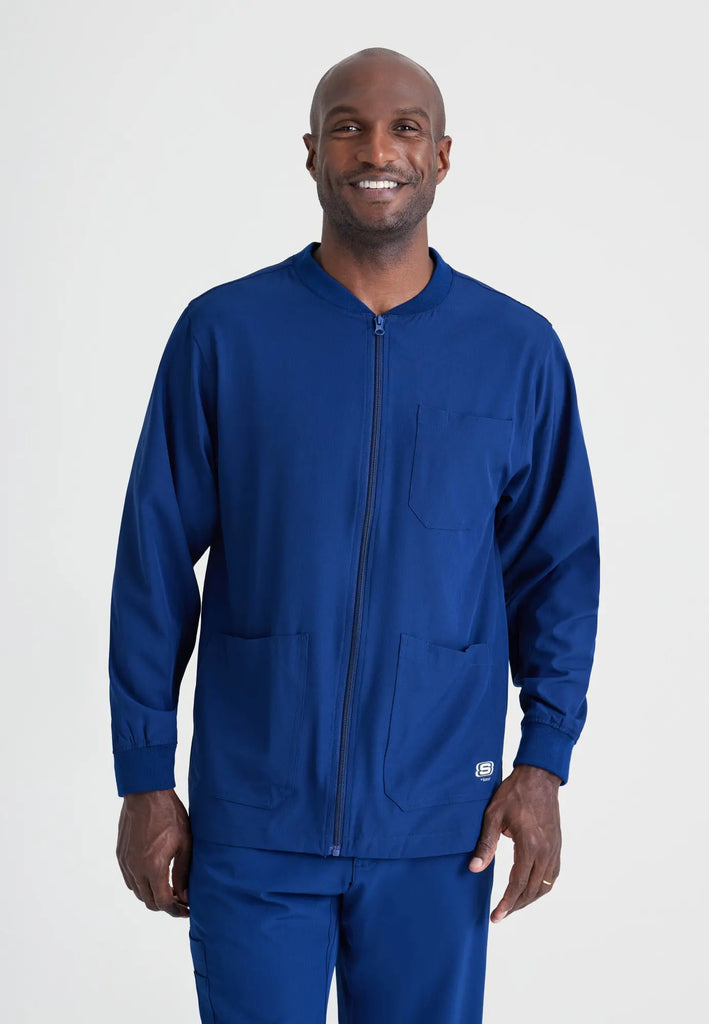 Barco Scrubs Men's Structure Warm-Up Navy | scrub-supply.com