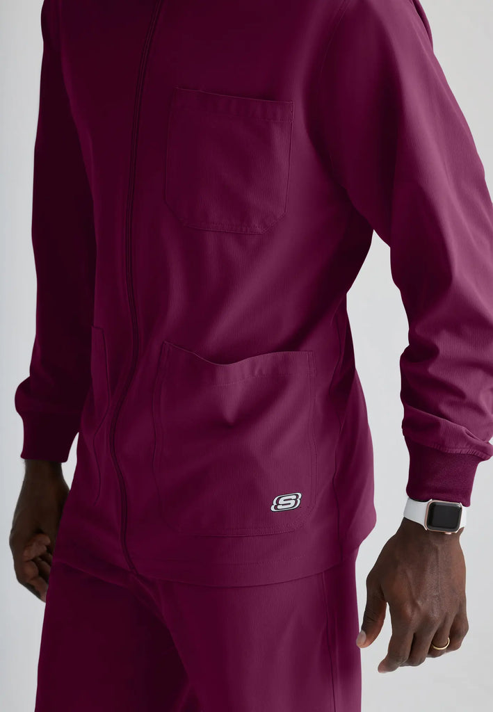 Barco Scrubs Men's Structure Warm-Up Wine | scrub-supply.com