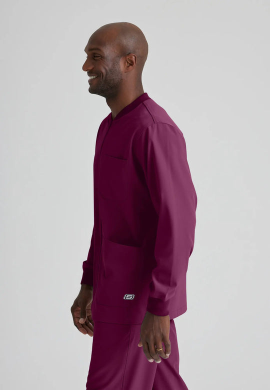 Barco Scrubs Men's Structure Warm-Up Wine | scrub-supply.com