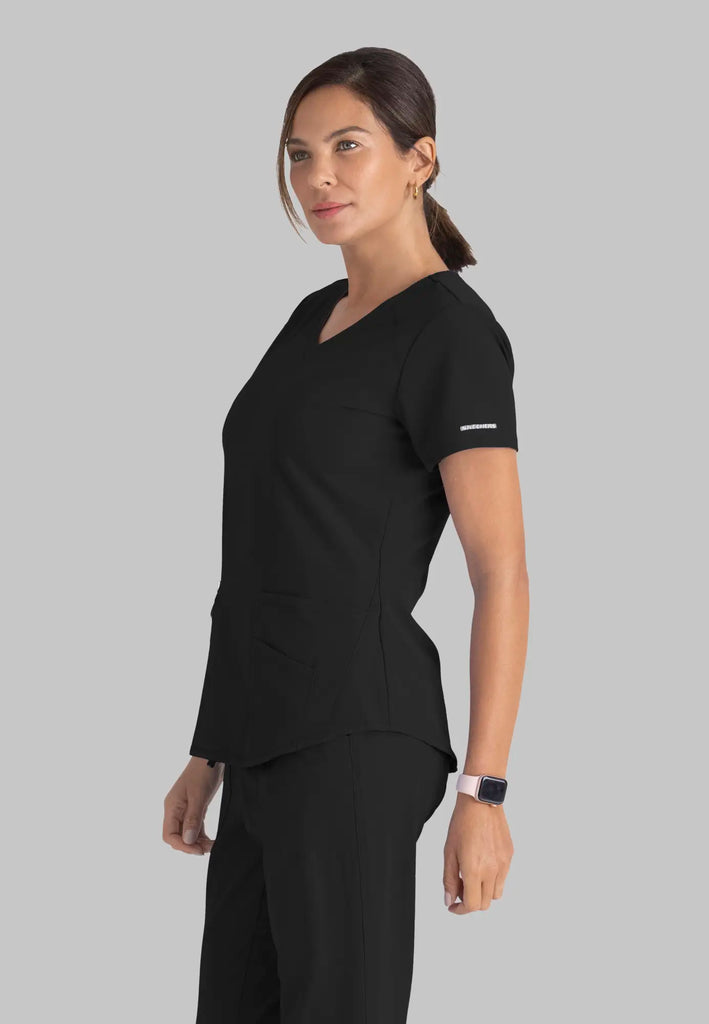 Barco Scrubs Women's Breeze Top Black | scrub-supply.com