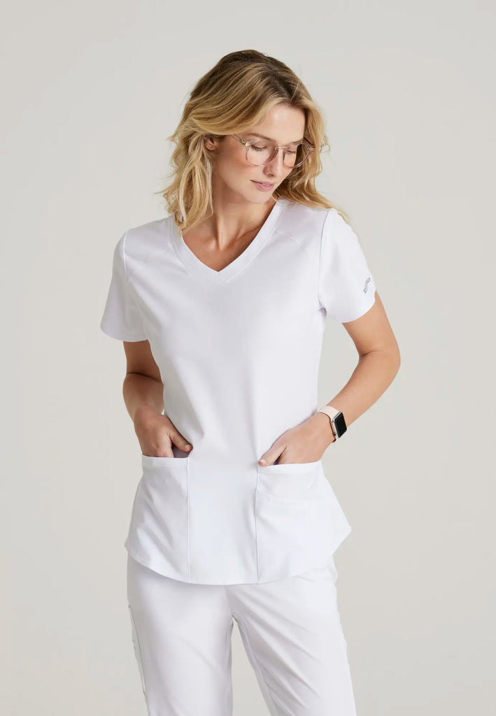 Barco Scrubs Women's Breeze Top White | scrub-supply.com