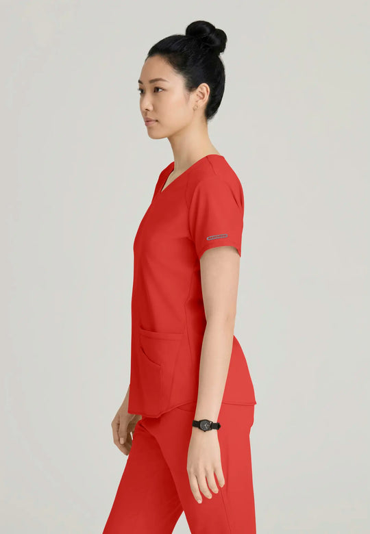 Skechers by Barco Scrubs Women's Breeze Top Persimmon | scrub-supply.com