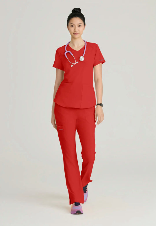 Skechers by Barco Scrubs Women's Breeze Top Persimmon | scrub-supply.com