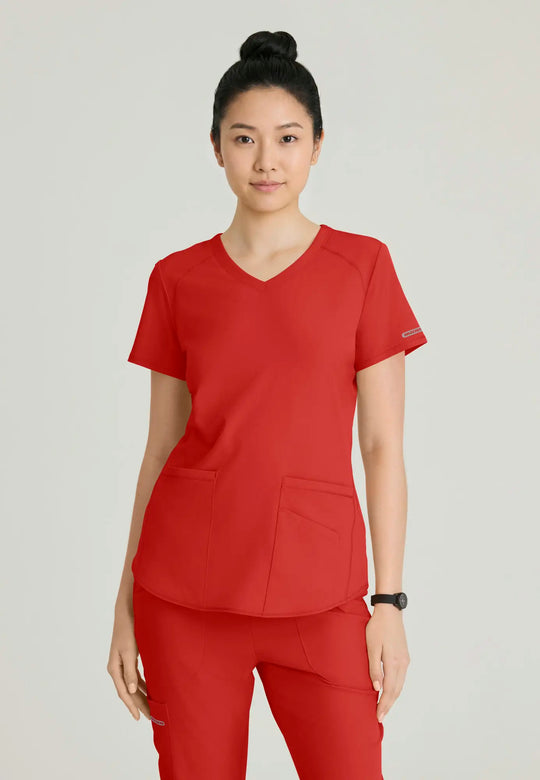 Skechers by Barco Scrubs Women's Breeze Top Persimmon | scrub-supply.com