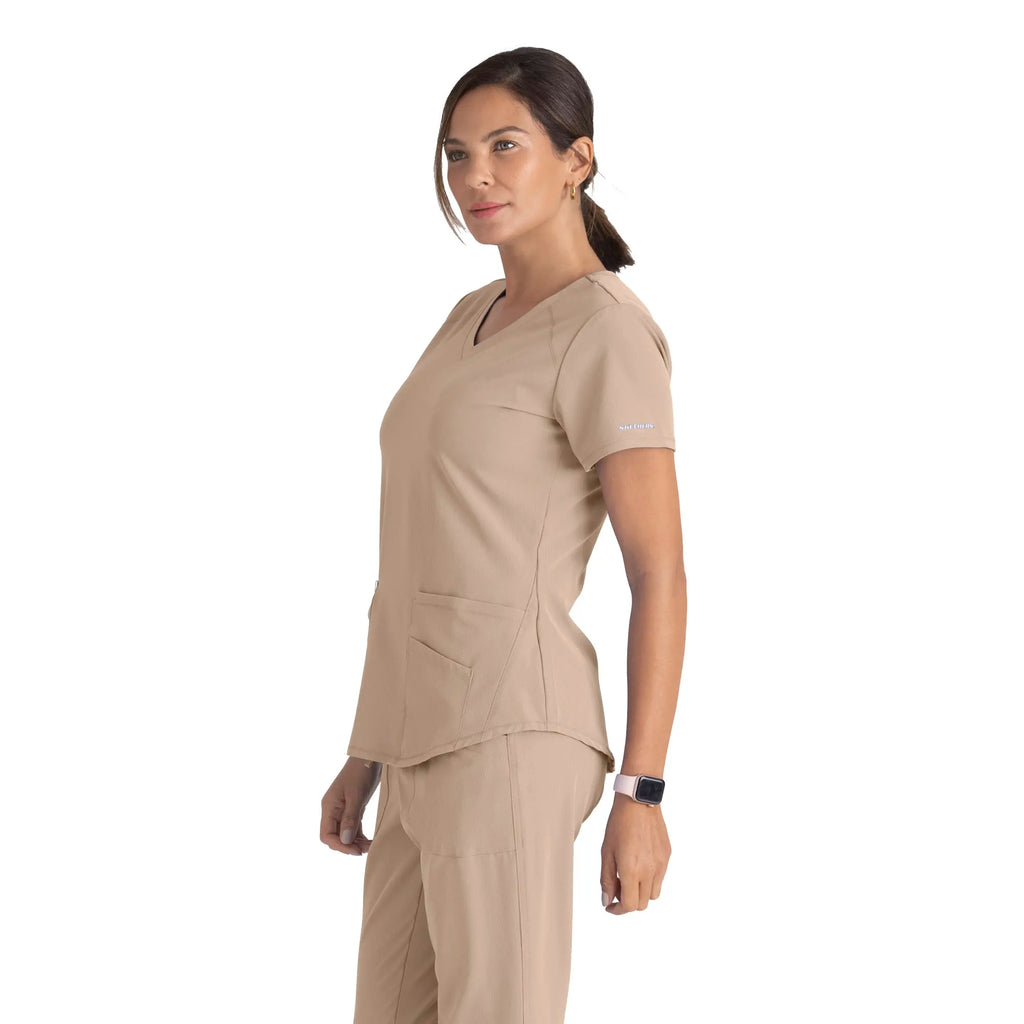 Barco Scrubs Women's Breeze Top New Khaki | scrub-supply.com