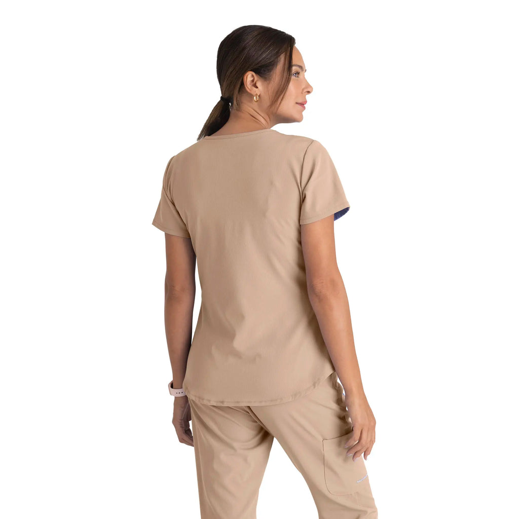 Barco Scrubs Women's Breeze Top New Khaki | scrub-supply.com