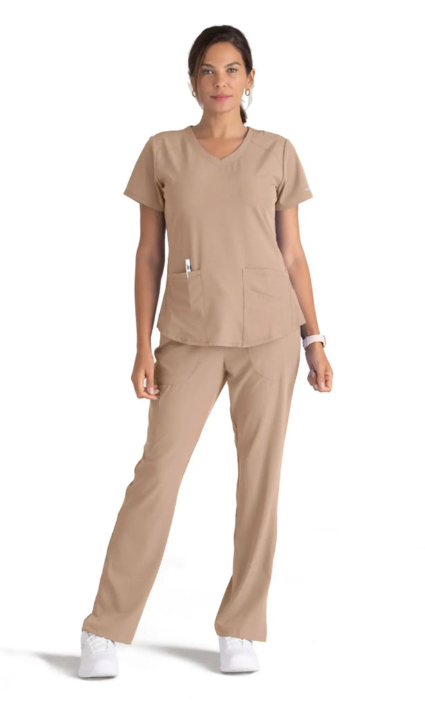 Barco Scrubs Women's Breeze Top New Khaki | scrub-supply.com