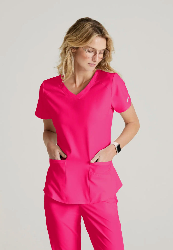 Barco Scrubs Women's Breeze Top Vibrance Pink | scrub-supply.com