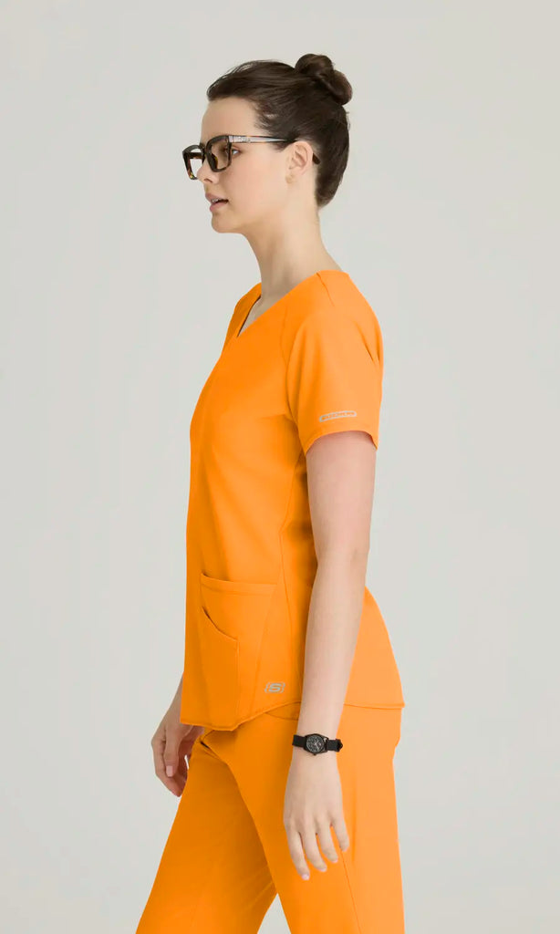 Skechers by Barco Scrubs Women's Breeze Top Bright Marigold | scrub-supply.com
