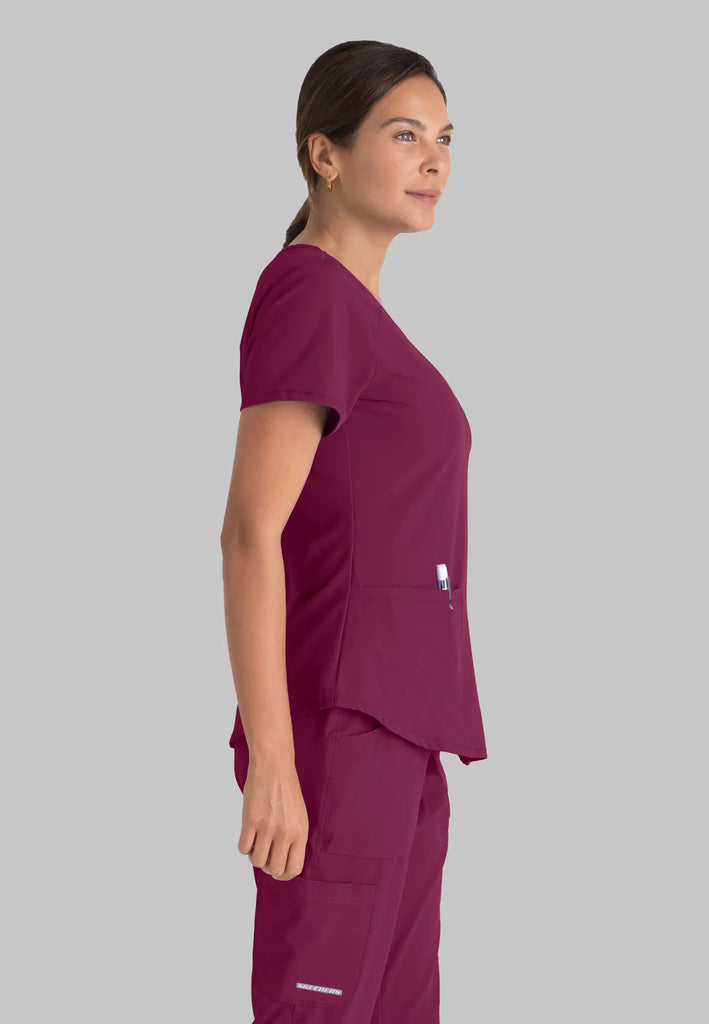 Barco Scrubs Women's Breeze Top Wine | scrub-supply.com