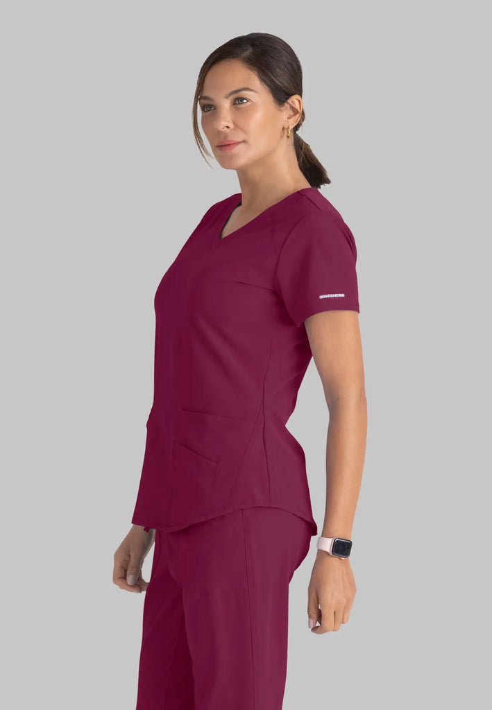 Barco Scrubs Women's Breeze Top Wine | scrub-supply.com