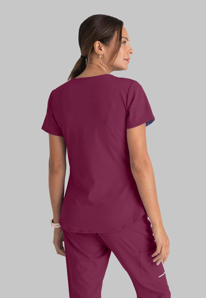 Barco Scrubs Women's Breeze Top Wine | scrub-supply.com