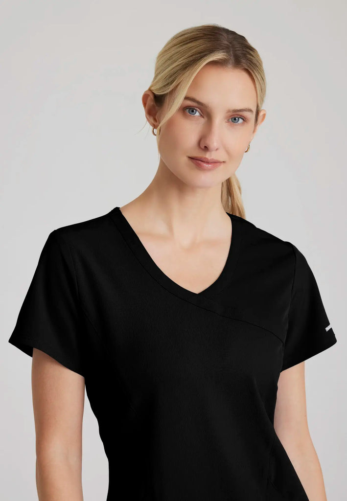 Barco Scrubs Women's Reliance Top Black | scrub-supply.com