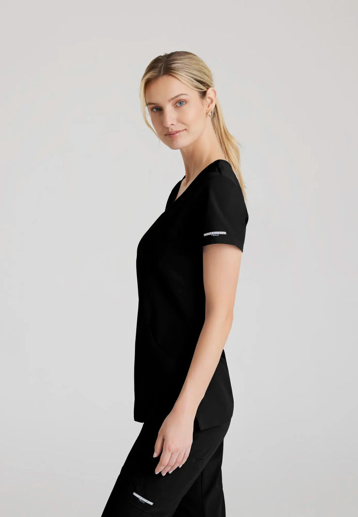 Barco Scrubs Women's Reliance Top Black | scrub-supply.com