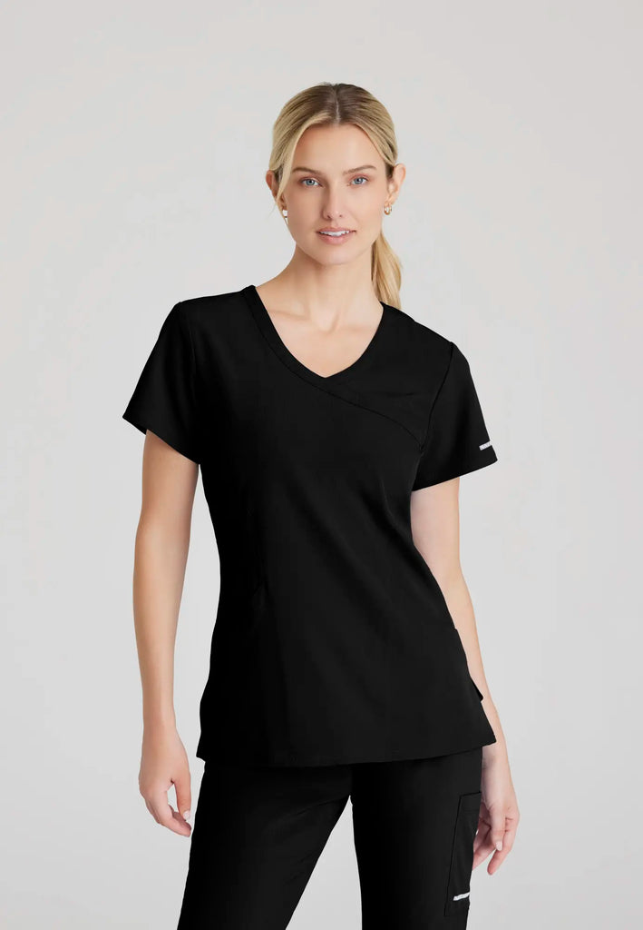 Barco Scrubs Women's Reliance Top Black | scrub-supply.com