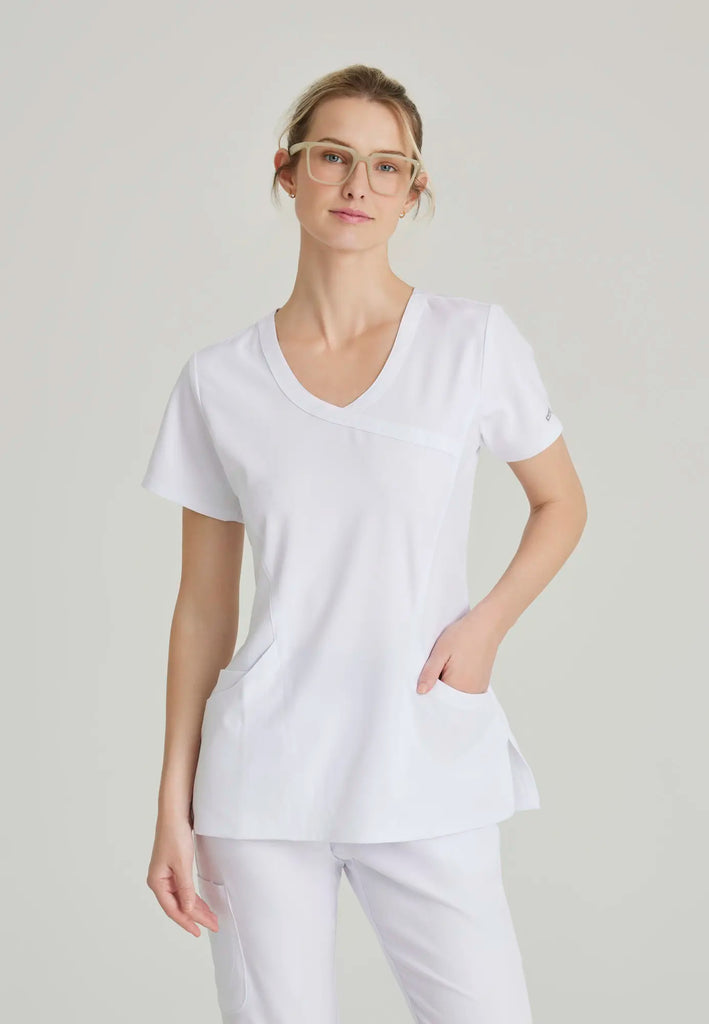 Barco Scrubs Women's Reliance Top White | scrub-supply.com