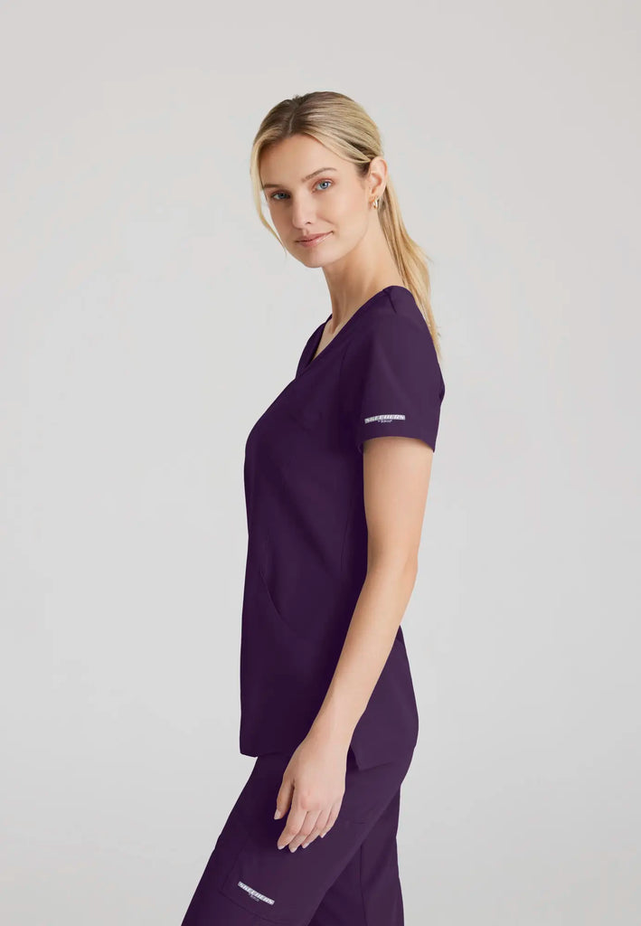 Barco Scrubs Women's Reliance Top Eggplant | scrub-supply.com