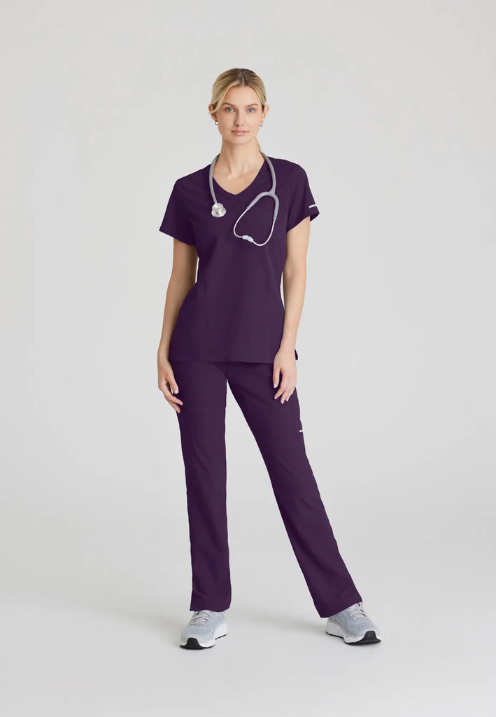 Barco Scrubs Women's Reliance Top Eggplant | scrub-supply.com