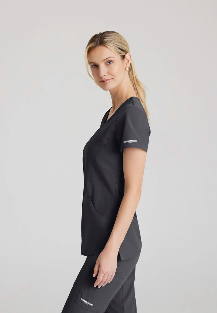 Barco Scrubs Women's Reliance Top Pewter | scrub-supply.com