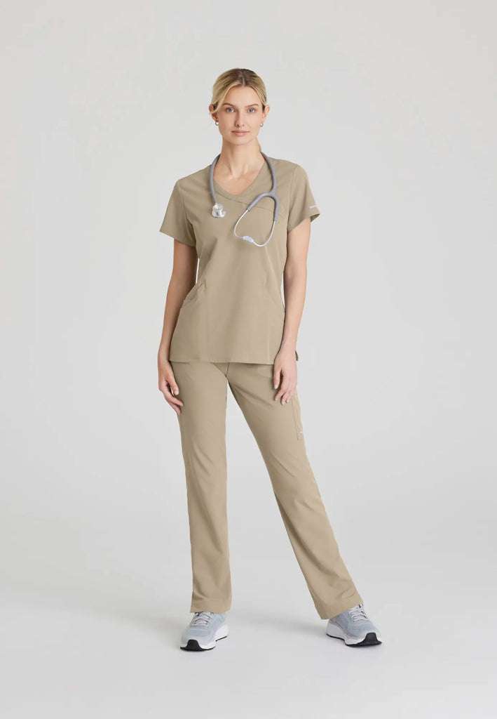 Barco Scrubs Women's Reliance Top New Khaki | scrub-supply.com