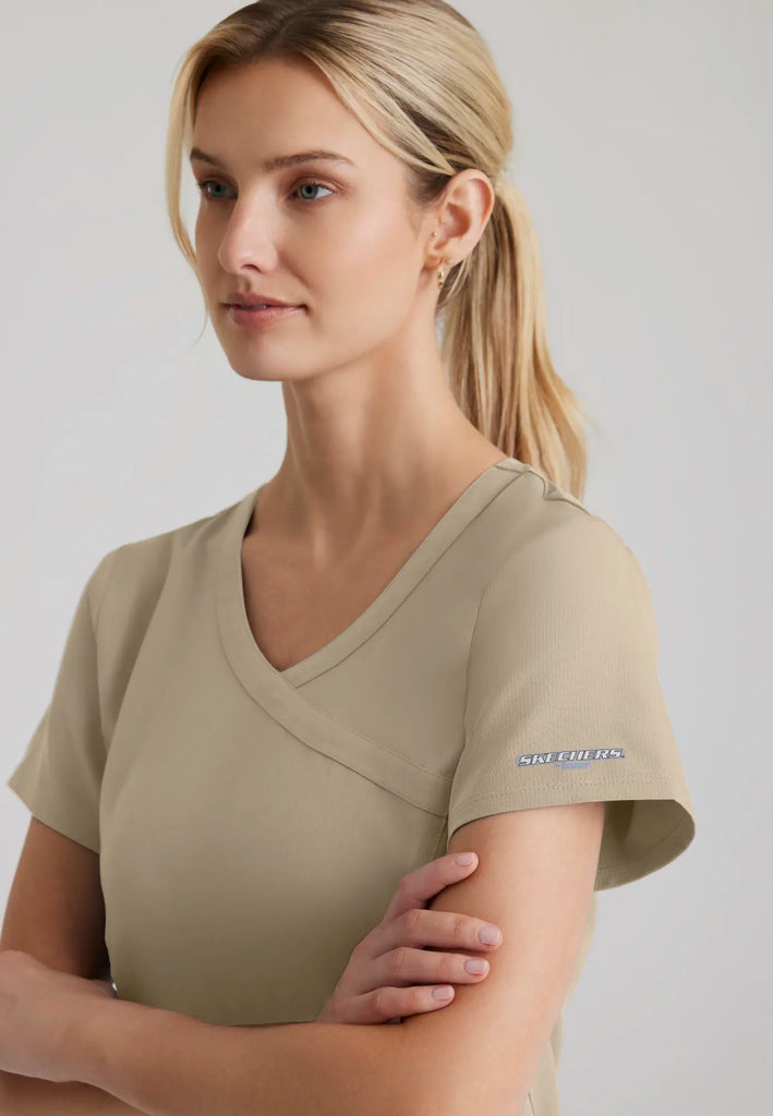 Barco Scrubs Women's Reliance Top New Khaki | scrub-supply.com