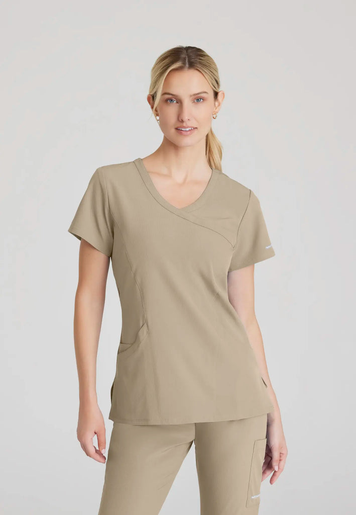 Barco Scrubs Women's Reliance Top New Khaki | scrub-supply.com