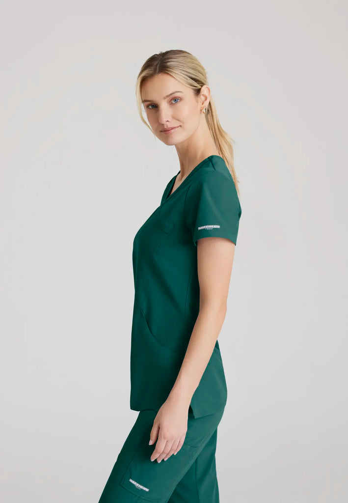 Barco Scrubs Women's Reliance Top Hunter Green | scrub-supply.com