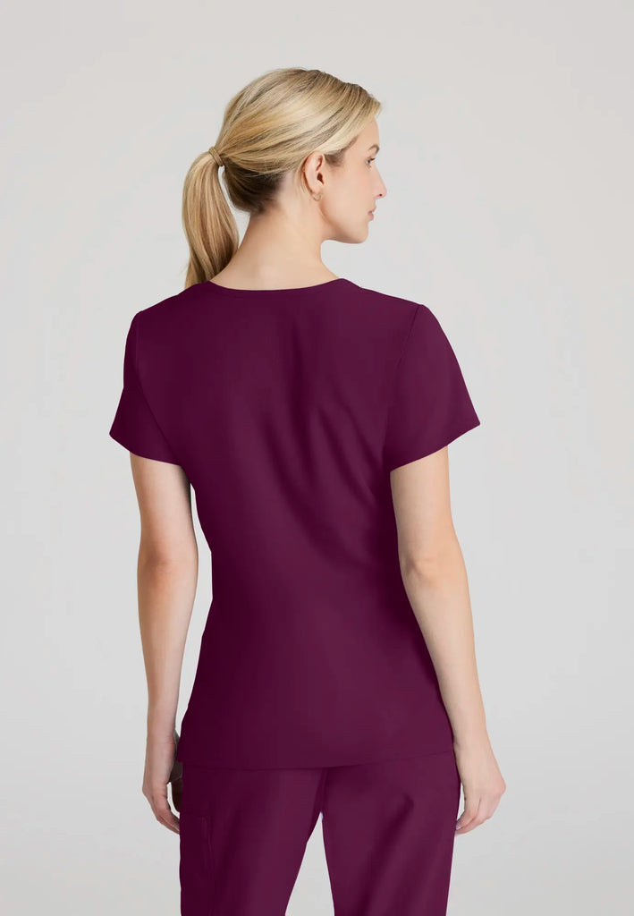 Barco Scrubs Women's Reliance Top Wine | scrub-supply.com