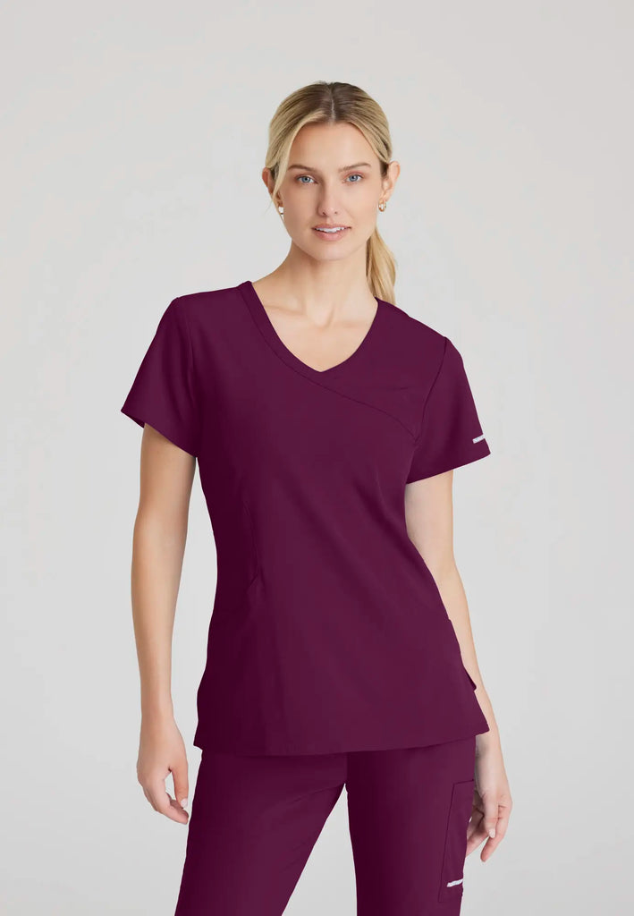 Barco Scrubs Women's Reliance Top Wine | scrub-supply.com